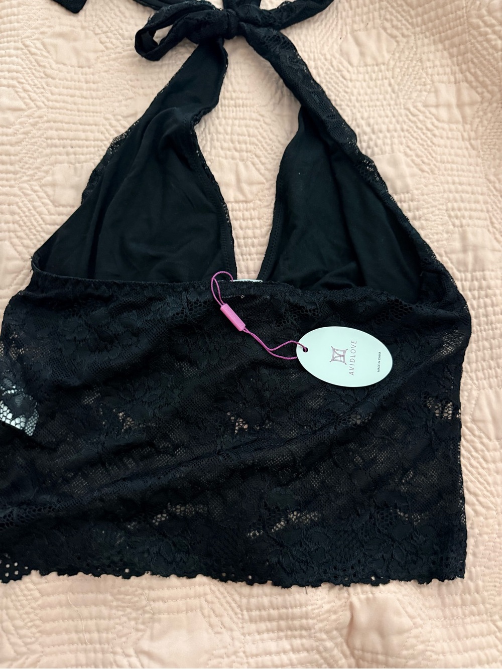 Black Lace Halter Bralette - Women Intimates & Sleepwear